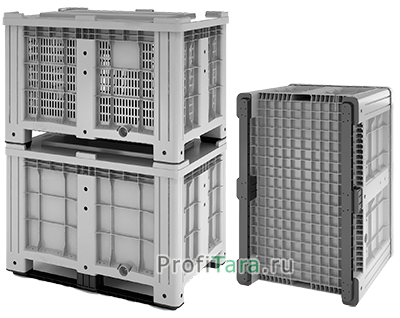 Цельнолитой пластиковый контейнер iBox 1200х800 (сплошной, на полозьях)